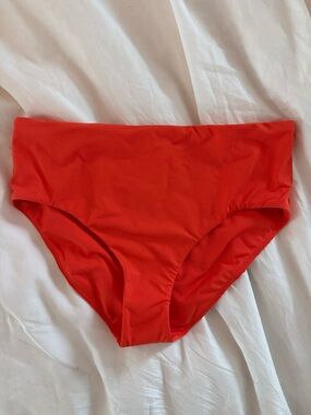 Mid-Waist coral Bikini Bottom